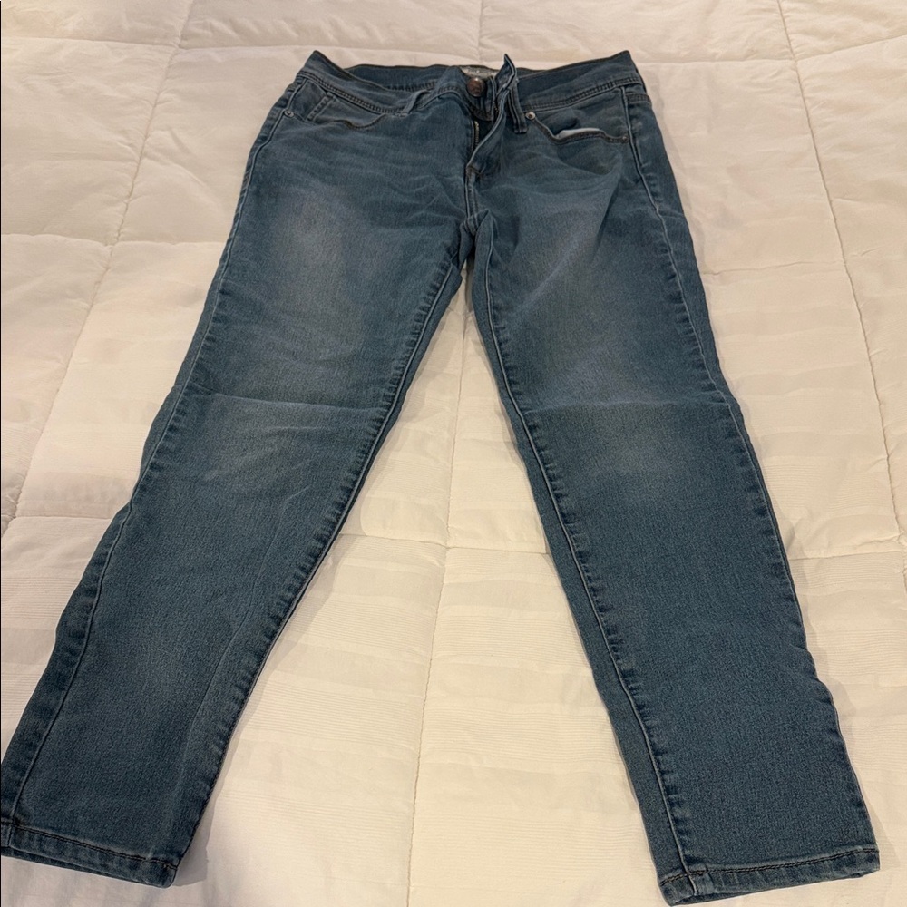 Free People Light Blue High-Rise Skinny Jeans